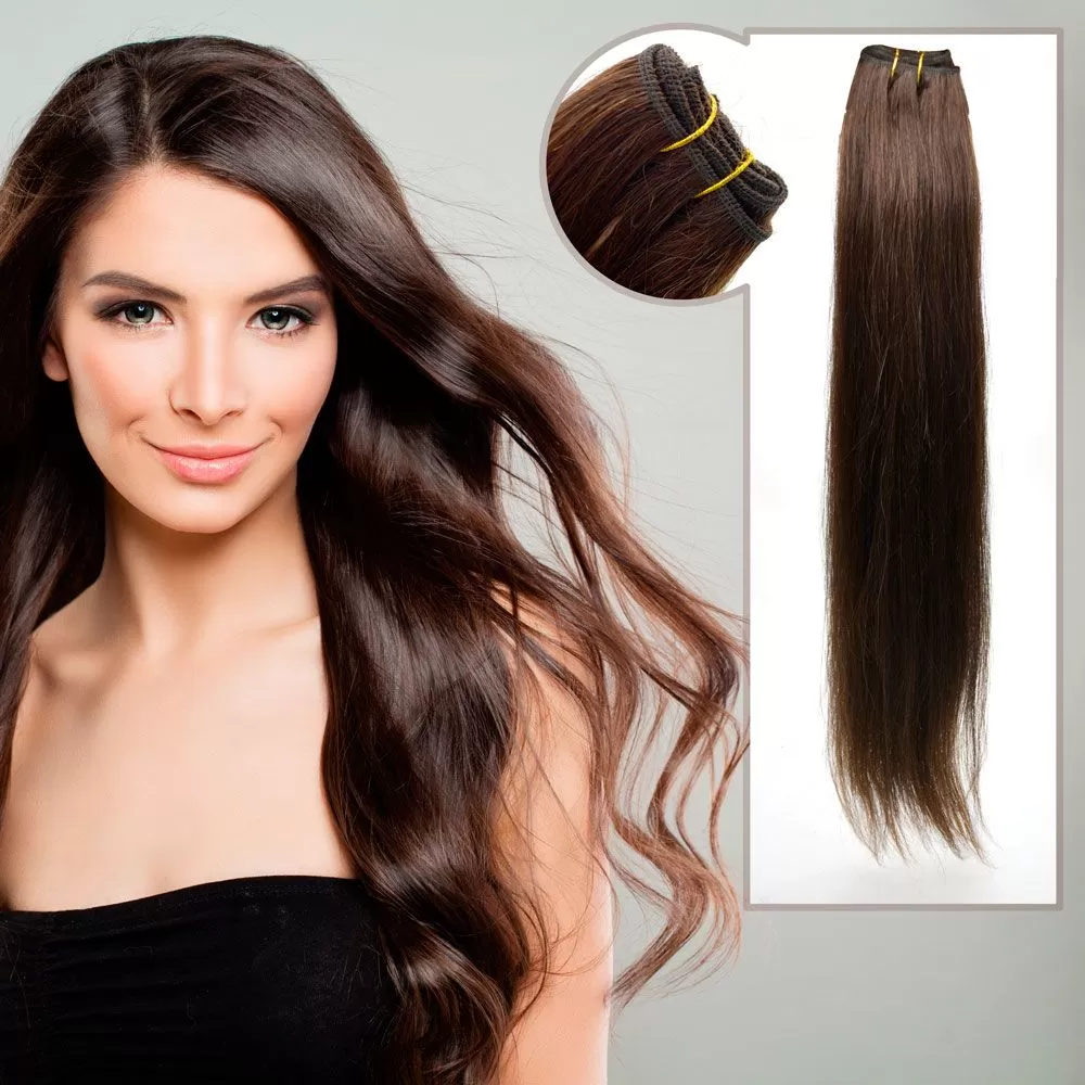 0067-2602-9-CASTANO Extensión Entera De Cabello Humano