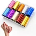 Papel Foil Mate Y Brillantes De Colores Caja X10 Pcs