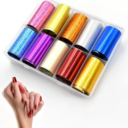 Papel Foil Mate Y Brillantes De Colores Caja X10 Pcs