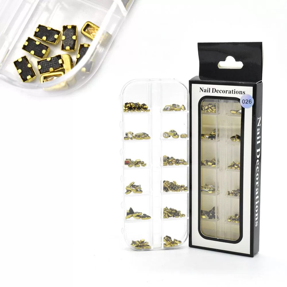 M-253 Apliques 026 Para Uñas Dorados Varios