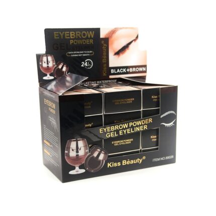 Gel de cejas Eyebrow Powder Black-Brown Waterproof Kiss Beauty - Imagen 2