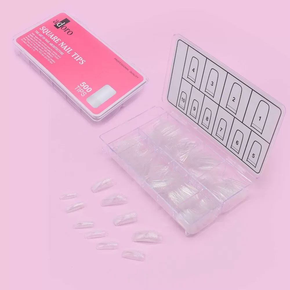 ZAR26625-47 UÑAS ACRILICAS TRANSP ADORO 500 TIPS - Imagen 1