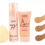 Kit Primer + base líquida (tono oscuro) + Beauty Blender - Ushas