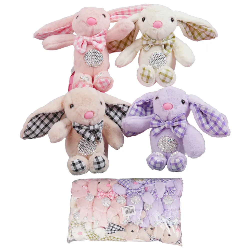 Conejo de Peluche con Lazo y Diamantes - Llaveros - Imagen 1