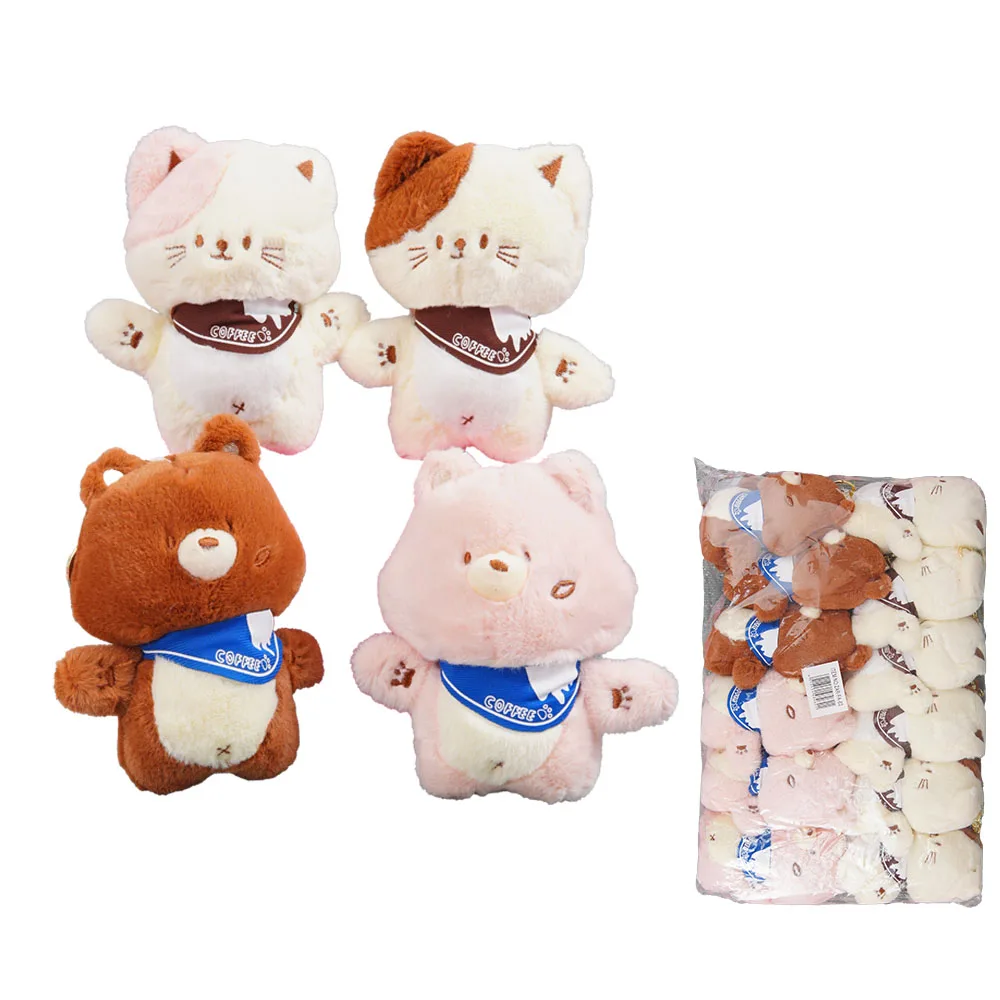 ZAR-FA-62 Mini Peluche de Gato y Oso con Pañuelo - Llaveros - Imagen 1
