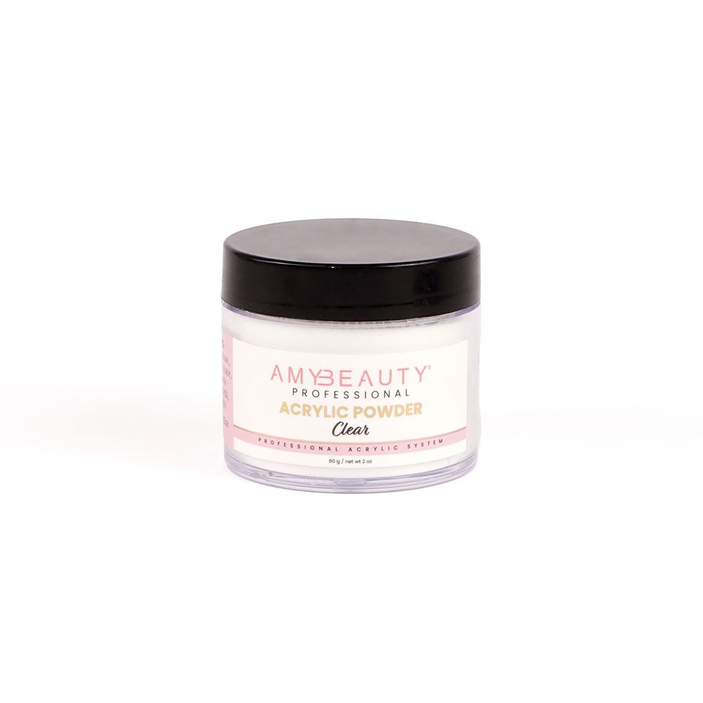 POLVO ACRILICO CLEAR 60g AMY BEAUTY polvo acrílico transparente para uñas