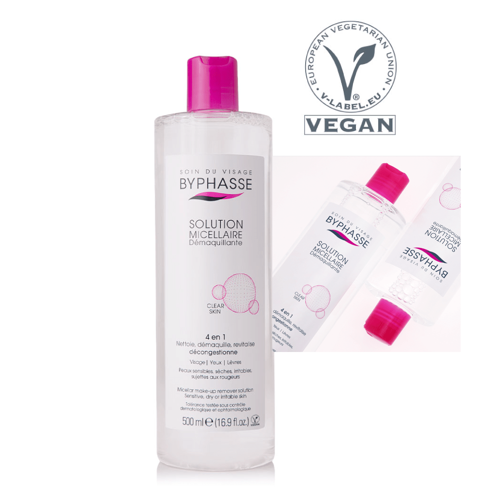 SOLUCION MICELAR DESMAQUILLANTE - BYPHASSE agua micelar desmaquillante sin aclarado