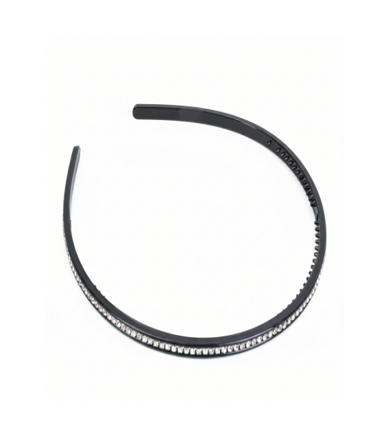 Diademas Negras x12 - Accesorios de Cabello kit diademas negras con strass
