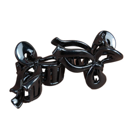 pinza para cabello con lazo negro