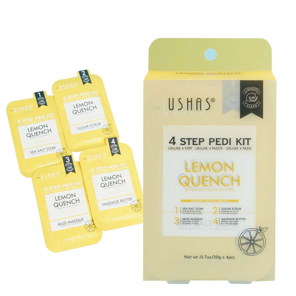 Pedi Kit lemon quench 4 pasos - Ushas kit pedicura 4 pasos