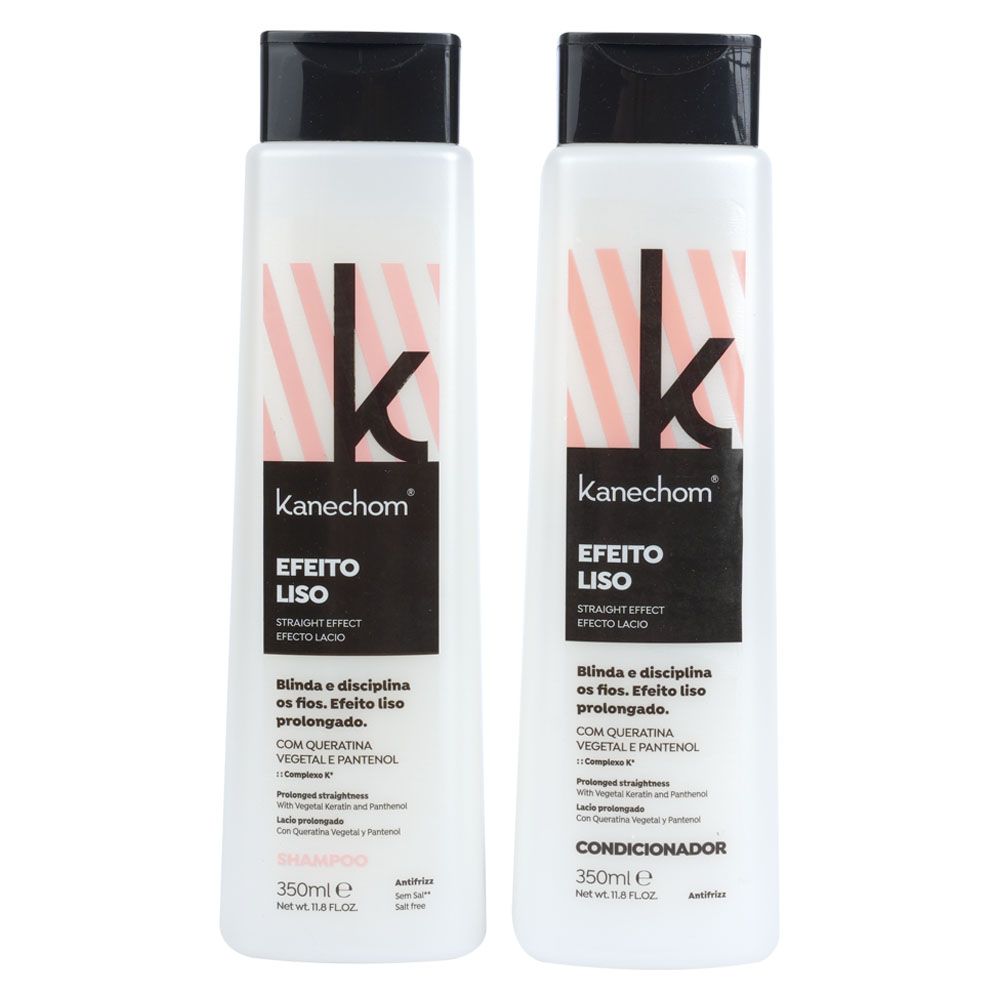 Kit Shampoo + Acondicionador Mais Liso 2x350ml - Kanechom kit shampoo acondicionador alisador cabello