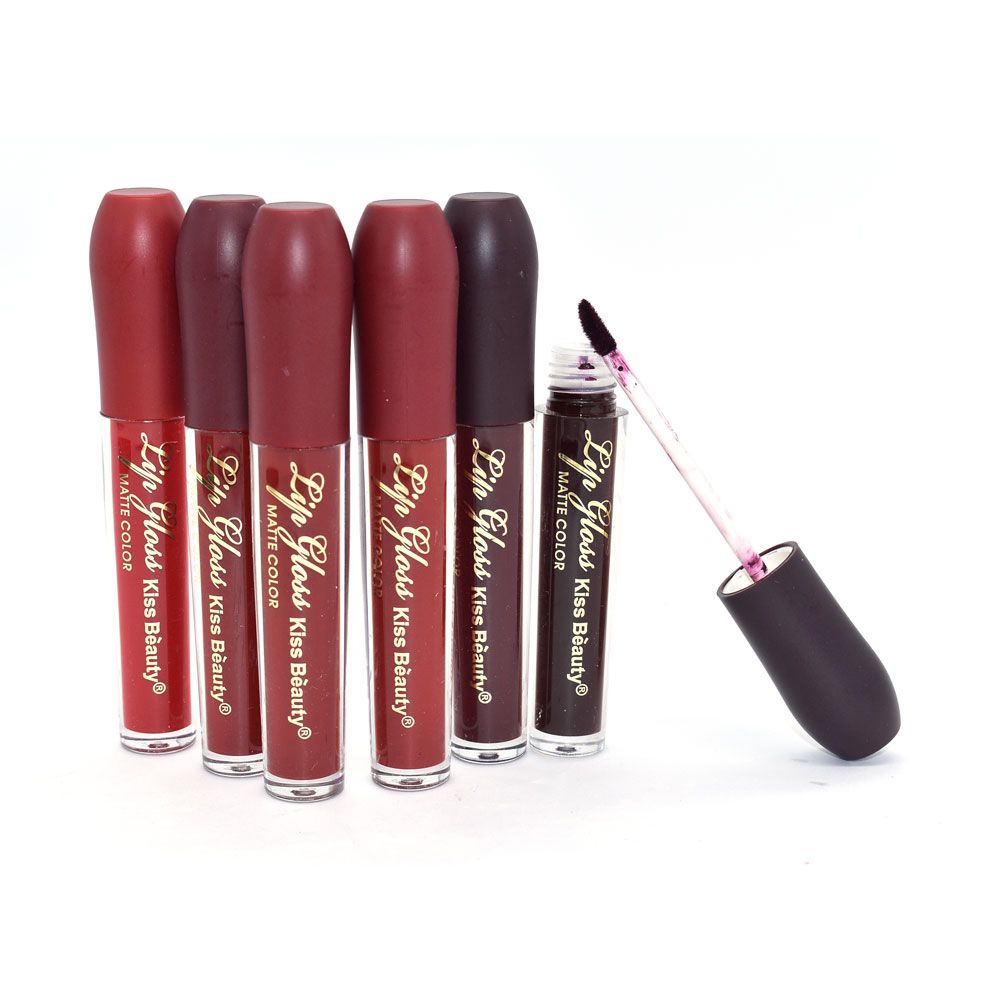 Lip Gloss Kiss Beauty kit lip gloss mate rojo