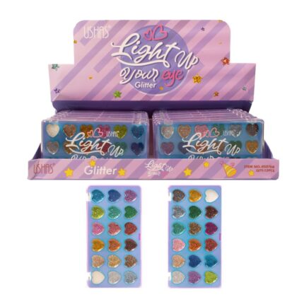 paleta de sombras con glitter profesional