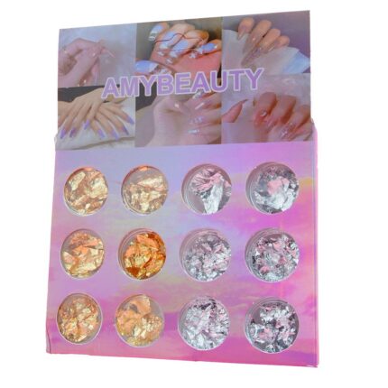 láminas foil para uñas doradas y plateadas