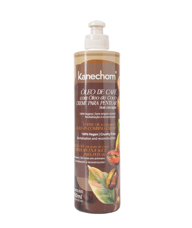 Crema para Peinar Óleo de Café y Coco Kanechom crema reparadora de cabello con coco y café