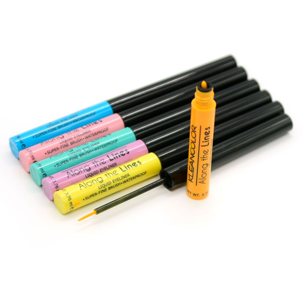 Eyeliner Liquido Along The Lines Dp 6 Tonos Kleancolor eyeliner líquido profesional 6 tonos