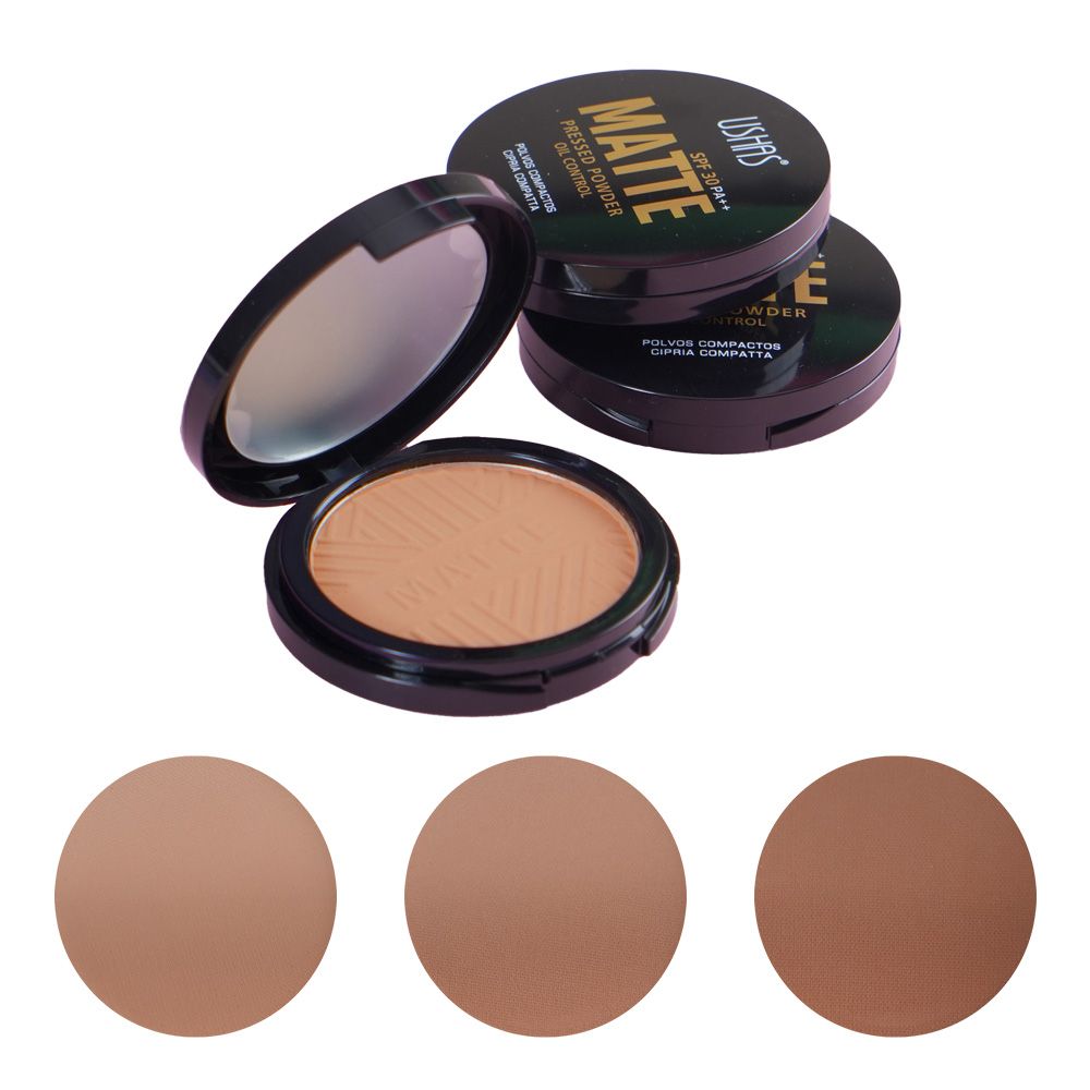 Polvo compacto - Ushas polvo compacto matificante para piel grasa