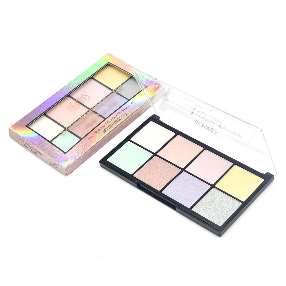 Highlighter 8 Color Make Up Eke. paleta iluminadora profesional 8 tonos